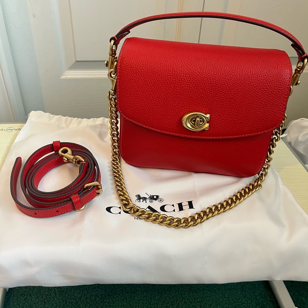 Coach Red Leather Shoulder Bag